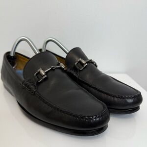 Peter Millar Black Leather Horse Bit Driving Loafer Shoe Men's 8.5 Slip On Moc